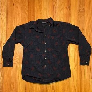Nautica Dark Blue Shirt with Red Accents